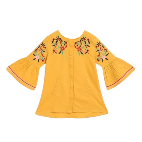 Girls Mustard Slim Tunic Top