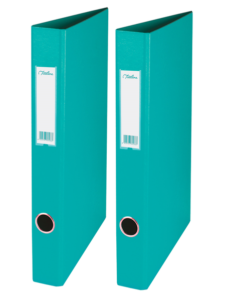 Pack of 2 Treeline A4 2-Ring Ringbinders Ring Binder Files - Turquoise