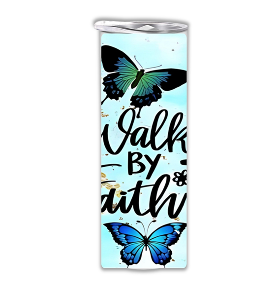 15 oz Skinny Tumbler with straw &amp; lid-Double Walled-Every word of God prove