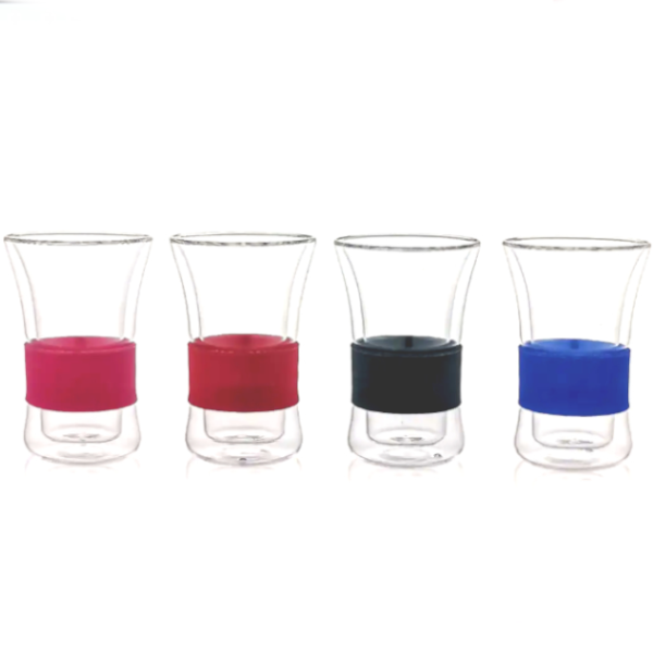 The Barista Double Wall Mug With Silicone Wrap - 250ml Glasses - 4 Pack