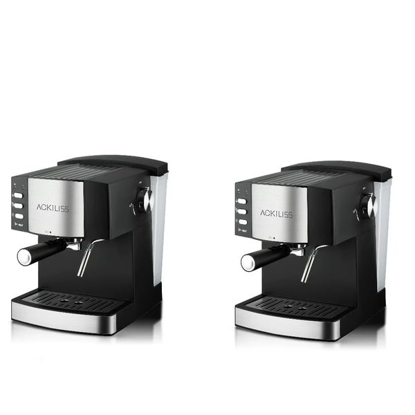 2 Pack-Semi-automatic small espresso machine with milk frother