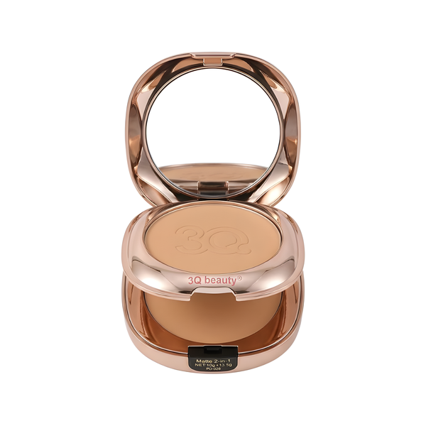 Mixed Shades Matte 2-in-1 Mirror Compact with Powder &amp; Cream