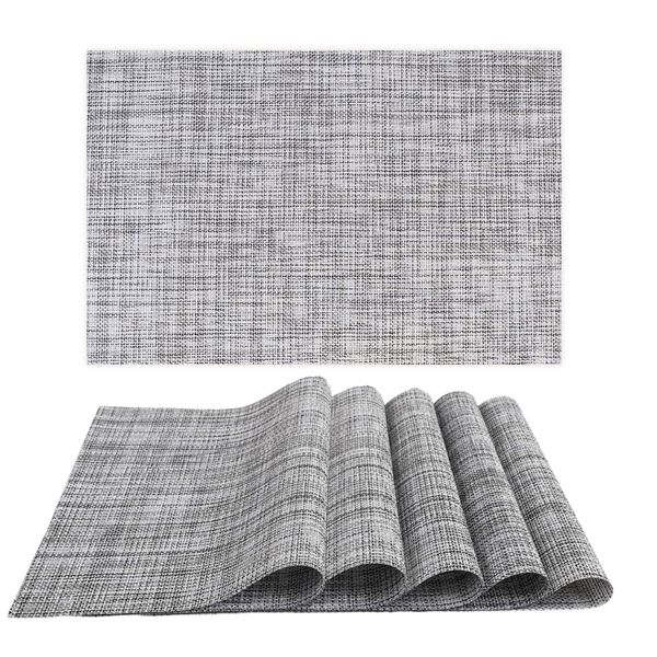 Table Placemats, PVC Non-Slip Place Mats Table Mats for Dining - Set of 6