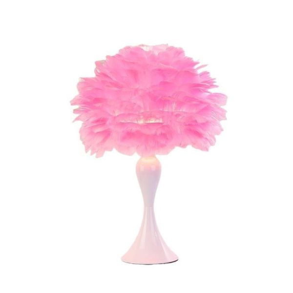 Feather Shade Table Lamp with Soft Ambient Light