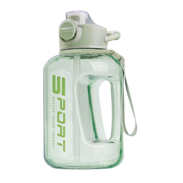 Sports Reusable Water Bottle with Flip-top Lid &amp; Handle &amp; Strap