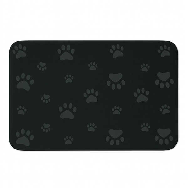 40x60cm Diatomite Pet Feeding Mat - Black