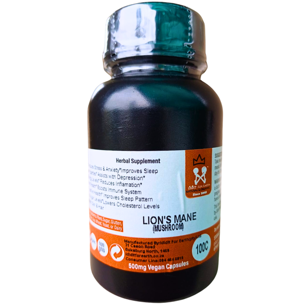 Organic Lion's Mane Mushrooms (500mg Vegan Capsules)