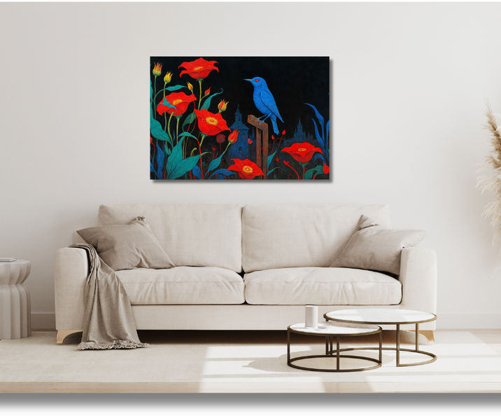 Canvas Wall Art Home Decor - Little Blue Bird
