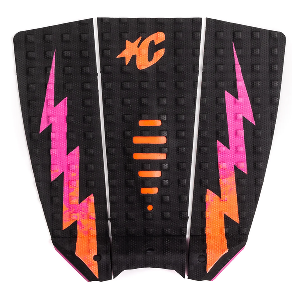 Creatures Mick Eugene Fanning Lite Ecopuresurfboard Traction - Black Fluro Red Fade Pink