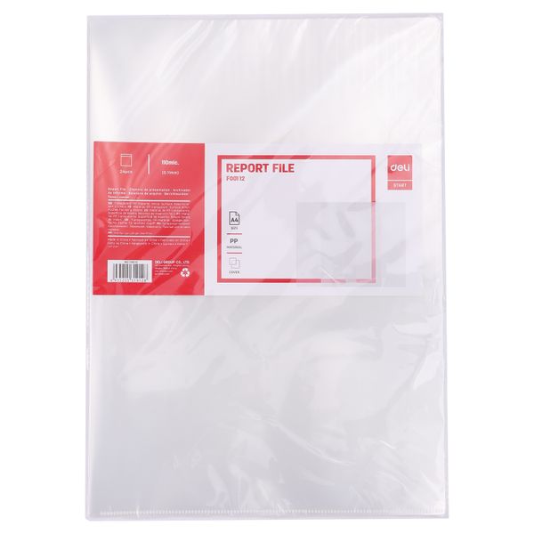 Deli Report File A4 Transparent, 24 pcs