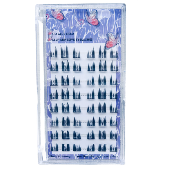 Hand Made Self Adhesive Cluster Eyelashes Glue-Free Individual Lashes Wispy