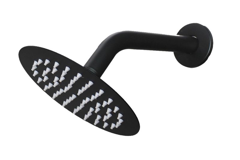 LMA Stainless Steel 15cm Round Shower Head &amp; 45 Bend 16cm Shower Arm Set