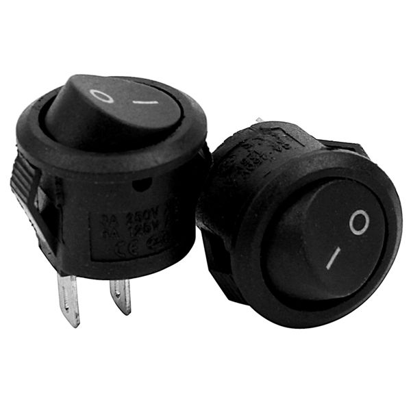 2x On/Off Self-Latching Press Buttons Rocker for Car Auto, Boat, black