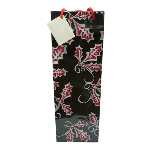 Holly Leaf Christmas Wine Giftbag - Pack of 12