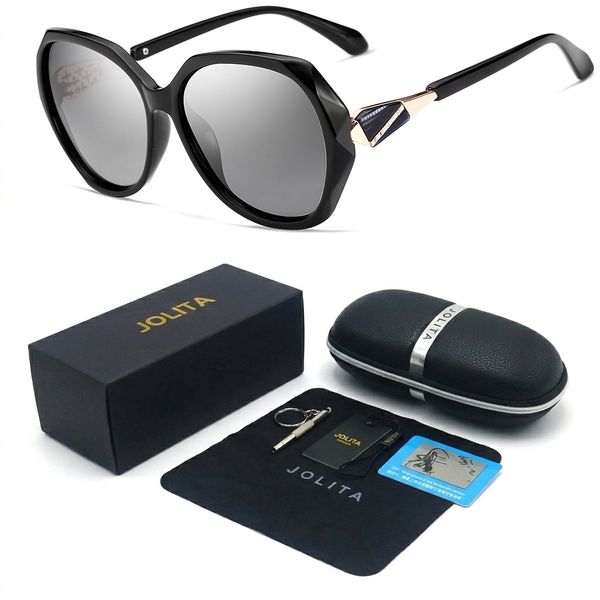 Jolita-3171 Women Diamond-Studded Polarized Sunglasses with UV Protection