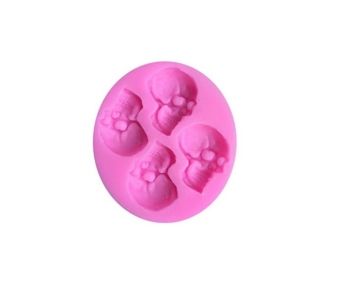 4 Mini Skeleton Head Silicone Mold Candy Jelly Fondant Mould