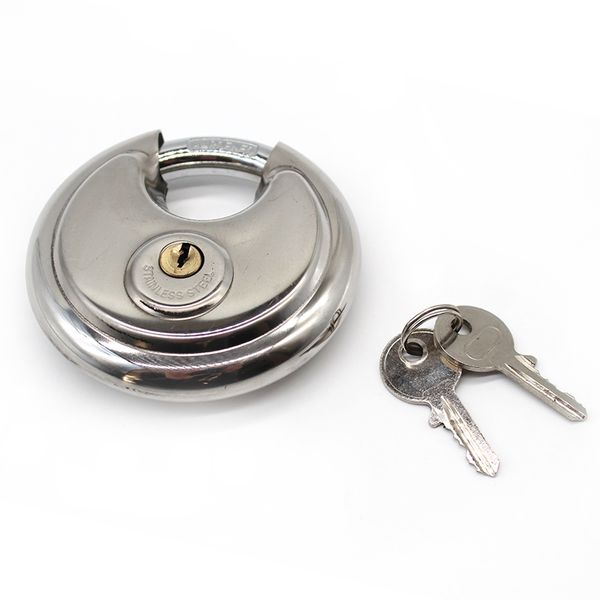 Extra-large Stainless Steel Disc-Shaped Padlock 90mm with Armor Outer Shell