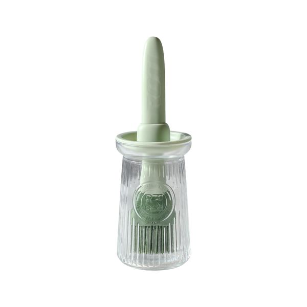 Oil Dispenser with Brush, Glass Oil Dispenser Bottle, 3-in-1 Green