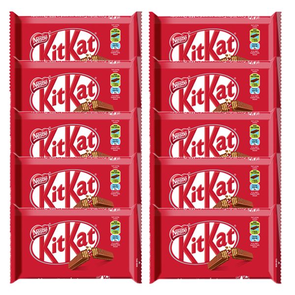 Nestle Kitkat 4 Finger Milk Chocolate Bar - 10 x 41.5g