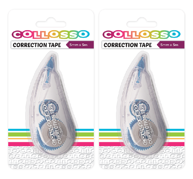 Collosso Correction Tape 5mm x 5m - Pack of 2