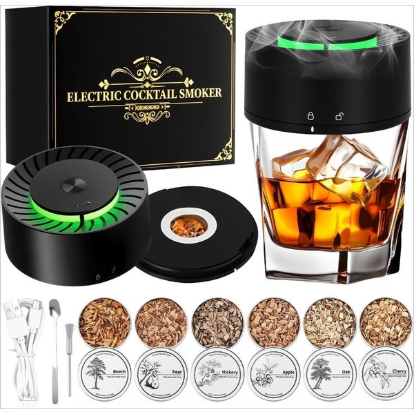 Rechargeable Cocktail Smoker Kit with 6 Wood Chips gifts prepared for men.