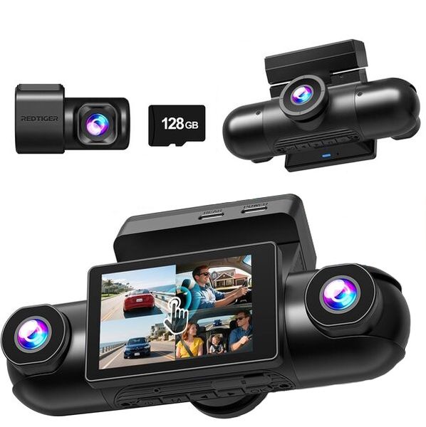 REDTIGER VP40 4-Channel 360 View Dash Cam - 2.5K Front &amp; Rear, 1080P Side