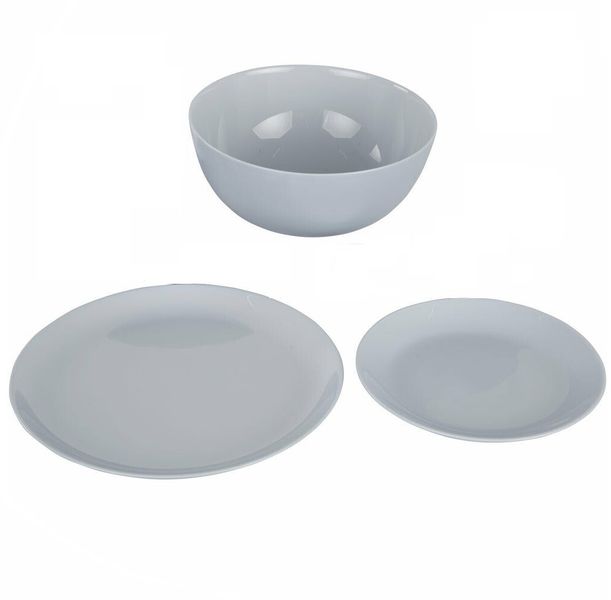 12 Piece Opal Dinner Set - Tableware Essentials GREY- CROCKERY CENTRE