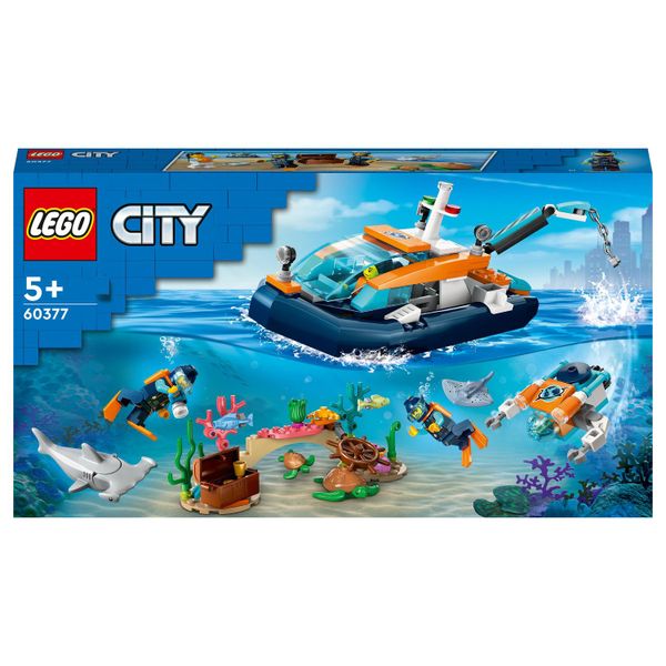 LEGO® City Explorer Diving Boat 60377 Building Toy Set (182 Pieces)