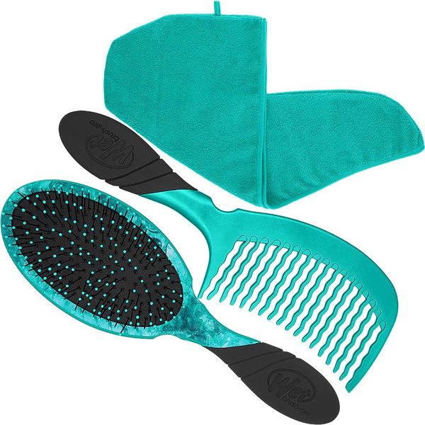 WetBrush Pro Detangler TLC Kit with Turban, Brush, Comb &amp; Towel
