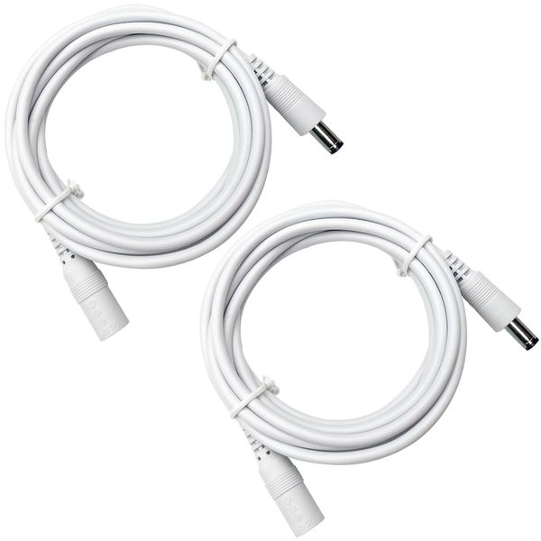 2pcs 12V 5.5mm x 2.1mm DC Plug Extension Cable for for CCTV Security Camera