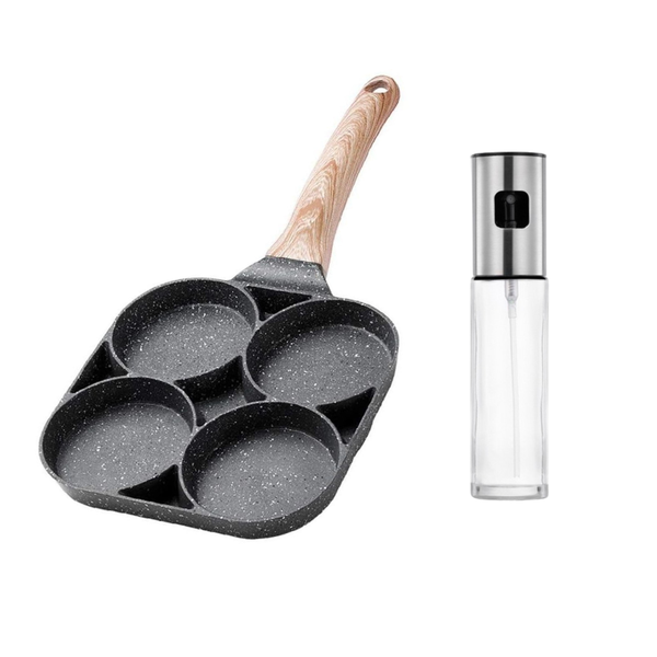 Non-Stick Breakfast Frying Pan 4 Holes And Oil Sprayer