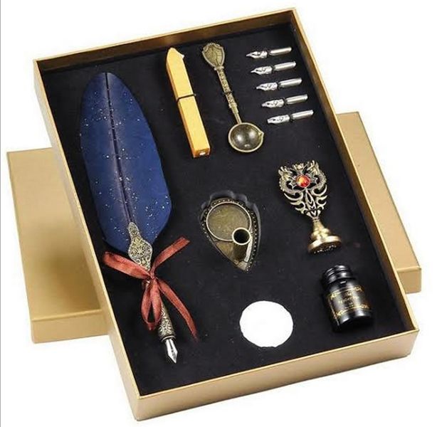 12 pcs Calligraphy Feather Pen Gift Set