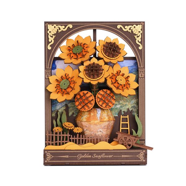 Rowood Golden Sunflower Wall Art 3D Wooden Puzzle