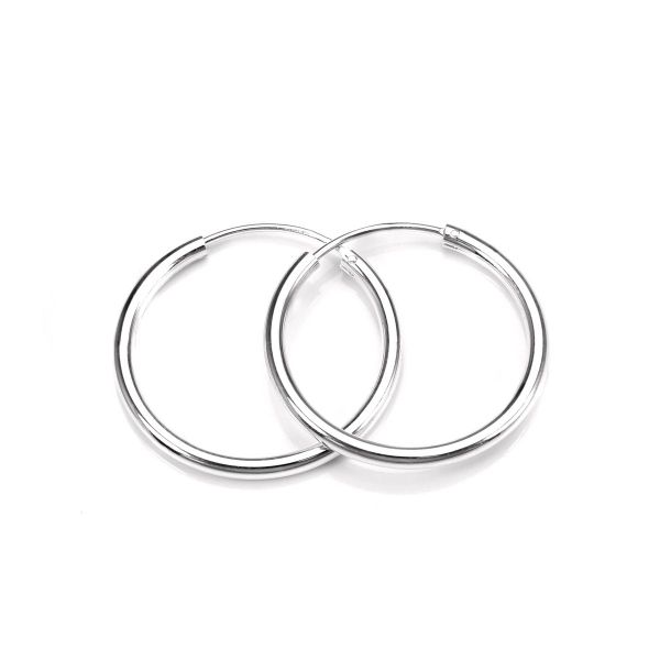 Broadway Jewellers - 925 Sterling Silver Tube Sleeper Hoop Earrings