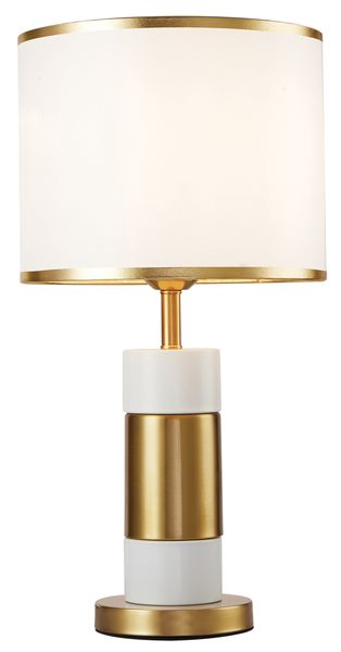Tl697 White/Gold Timeless Elegance: White Metal Lamp With Gold Detailing