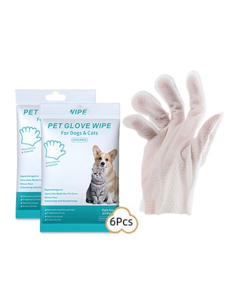 12 Pieces Hypoallergenic Pet Bathing Wipes for Dogs and Cats