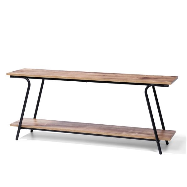 TV Stand, Modern TV Console with Storage Shelves - Brown