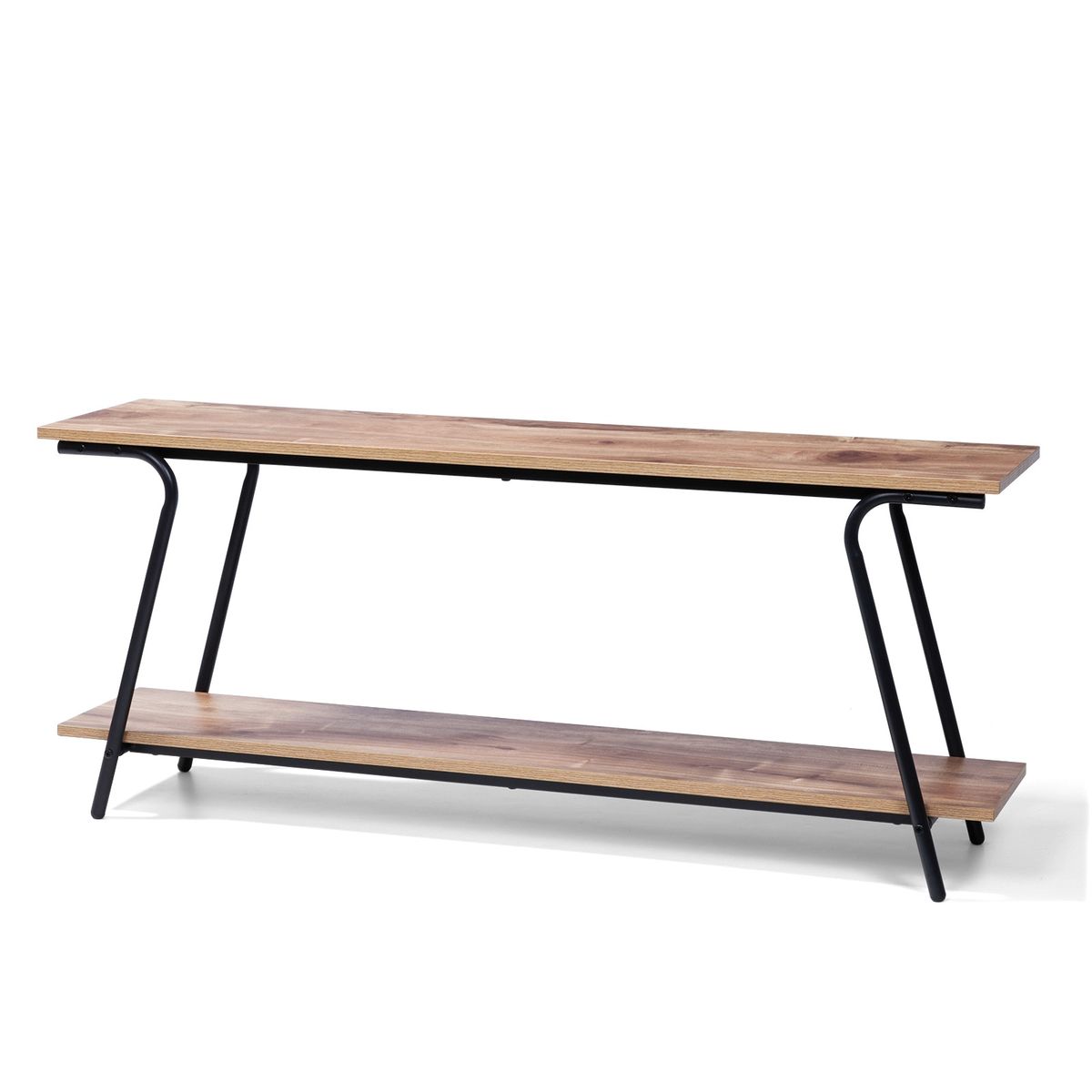 TV Stand, Modern TV Console with Storage Shelves - Brown