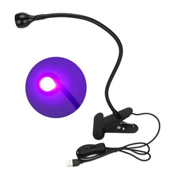 3W 5V USB-Powered Durable UV Glue Curing Lamp with Clamp for Cellphone Repair