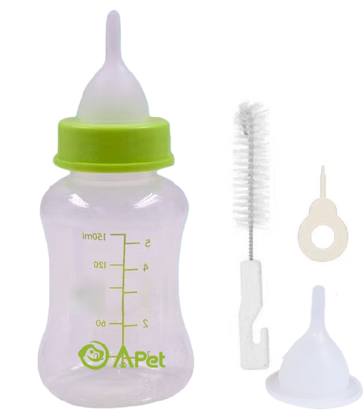 A-PET 150ml Pet Milk Bottle - Newborn Puppy &amp; Kitten Nursing Set