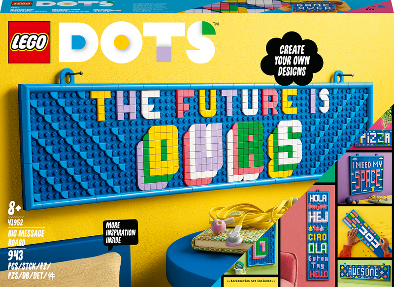 LEGO® DOTS Big Message Board 41952 DIY Craft Decoration Kit (943 Pieces)