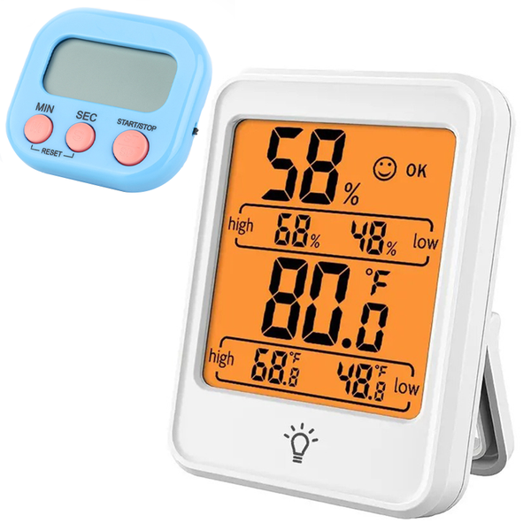 Digital Hygrometer Indoor Thermometer Humidity Meter Room,Gift with A Timer