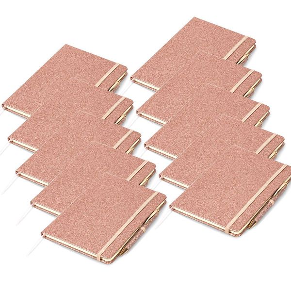 Love &amp; Sparkles Glitter Rose Gold A5 Notebook Journal &amp; Pen Set 10 Pack