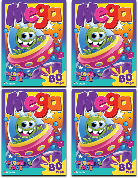 Butterfly Colouring Book - Mega (80 Pages) Np X4