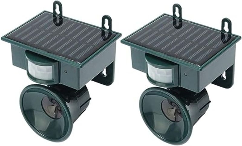 2 Piece Sonic Deterrent Scarcer Animal Repellent Birds Repel Tool PIR Sensor