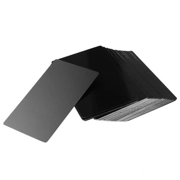 100PCS Black Aluminum Alloy Card Metal Business 0.2mm Thickness
