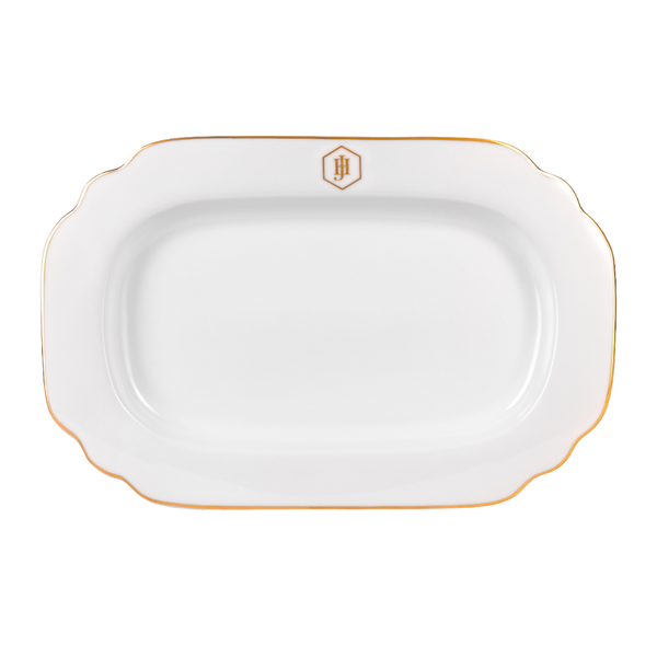 JAN - Gold Rimmed Oval Platter