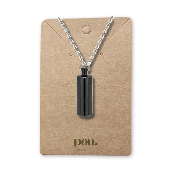 POU Stainless Steel Memorial Safe Keeping Pendant Cylinder Urn