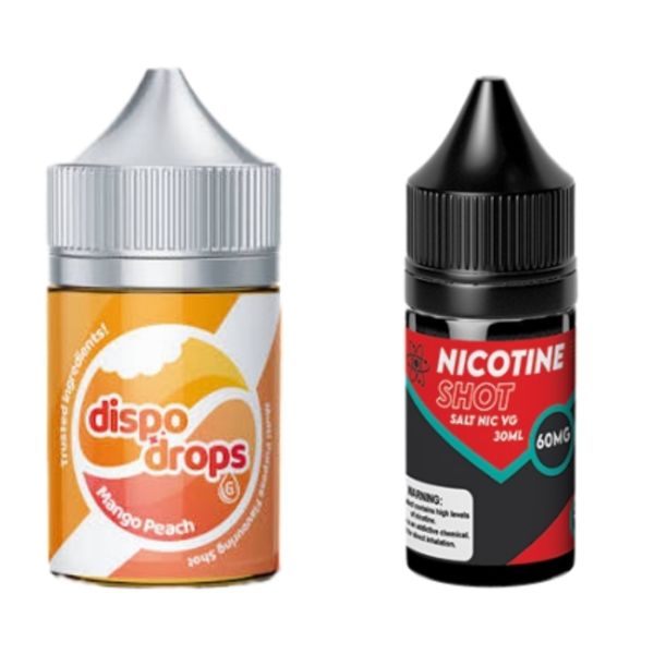 Dispo Drops 60ml Salt/MTL Combo 30MG - Mango Peach