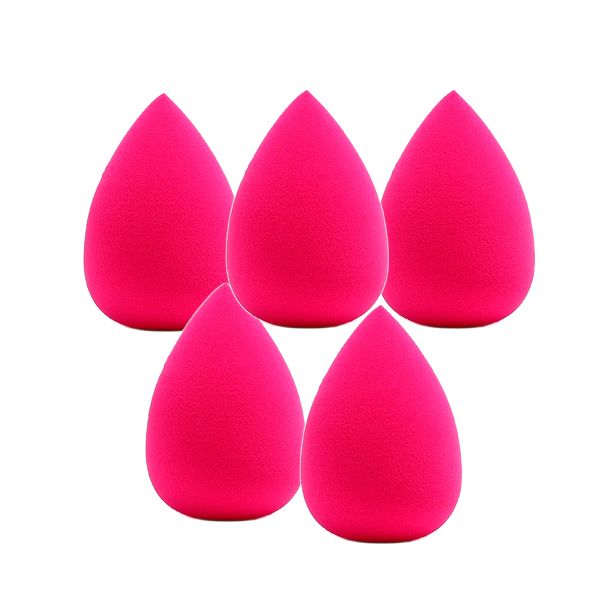 5 Piece Foundation Blending Microfiber Makeup Sponges - Pink